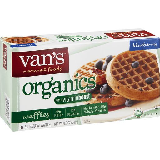 slide 2 of 7, Van's Organic Blueberry Waffles, 6 ct; 1.42 oz
