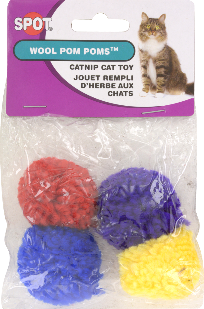 slide 1 of 1, Ethical-Wool Pom Pomsw/Catnip, 4 ct