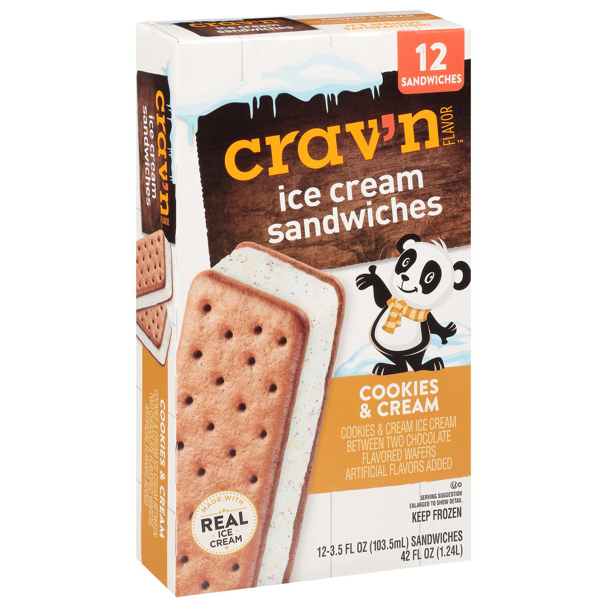 slide 7 of 9, Crav'n Flavor Cookies & Cream Ice Cream Sandwiches 12 ea, 