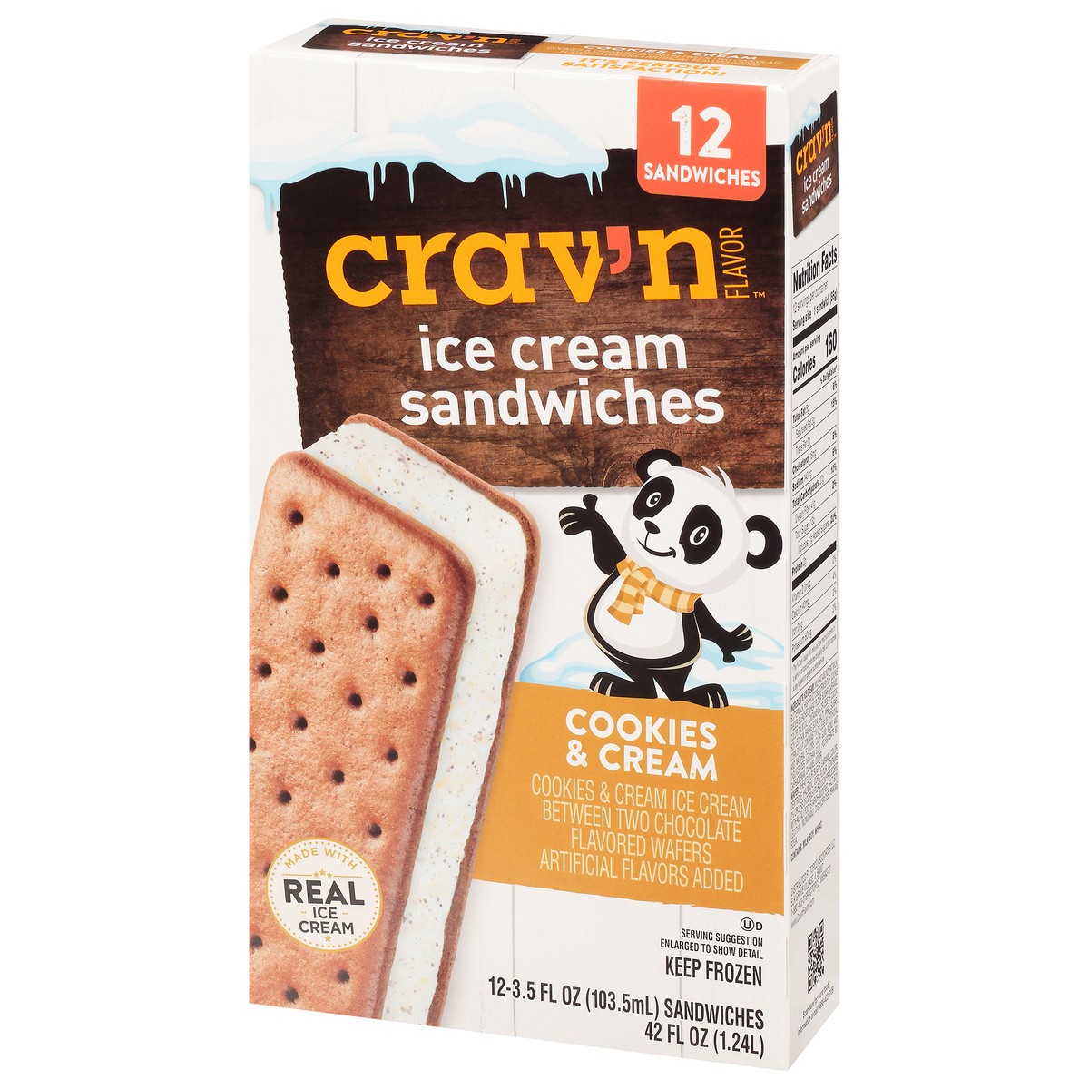 slide 5 of 9, Crav'n Flavor Cookies & Cream Ice Cream Sandwiches 12 ea, 