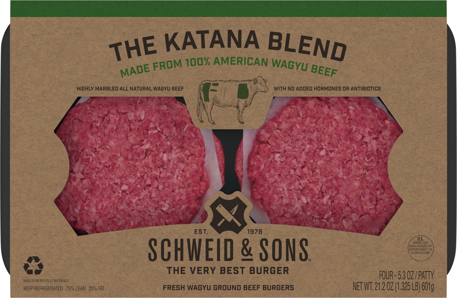 slide 5 of 10, Schweid & Sons Burgers The Katana Blend, 21.2 oz