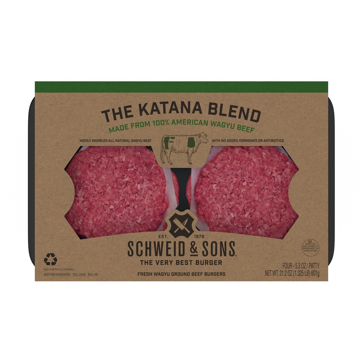 slide 1 of 11, Schweid & Sons Burgers The Katana Blend, 21.2 oz