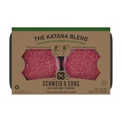 Schweid & Sons Beef Burgers, Fresh Wagyu Ground, 75%/25%, The Katana Blend