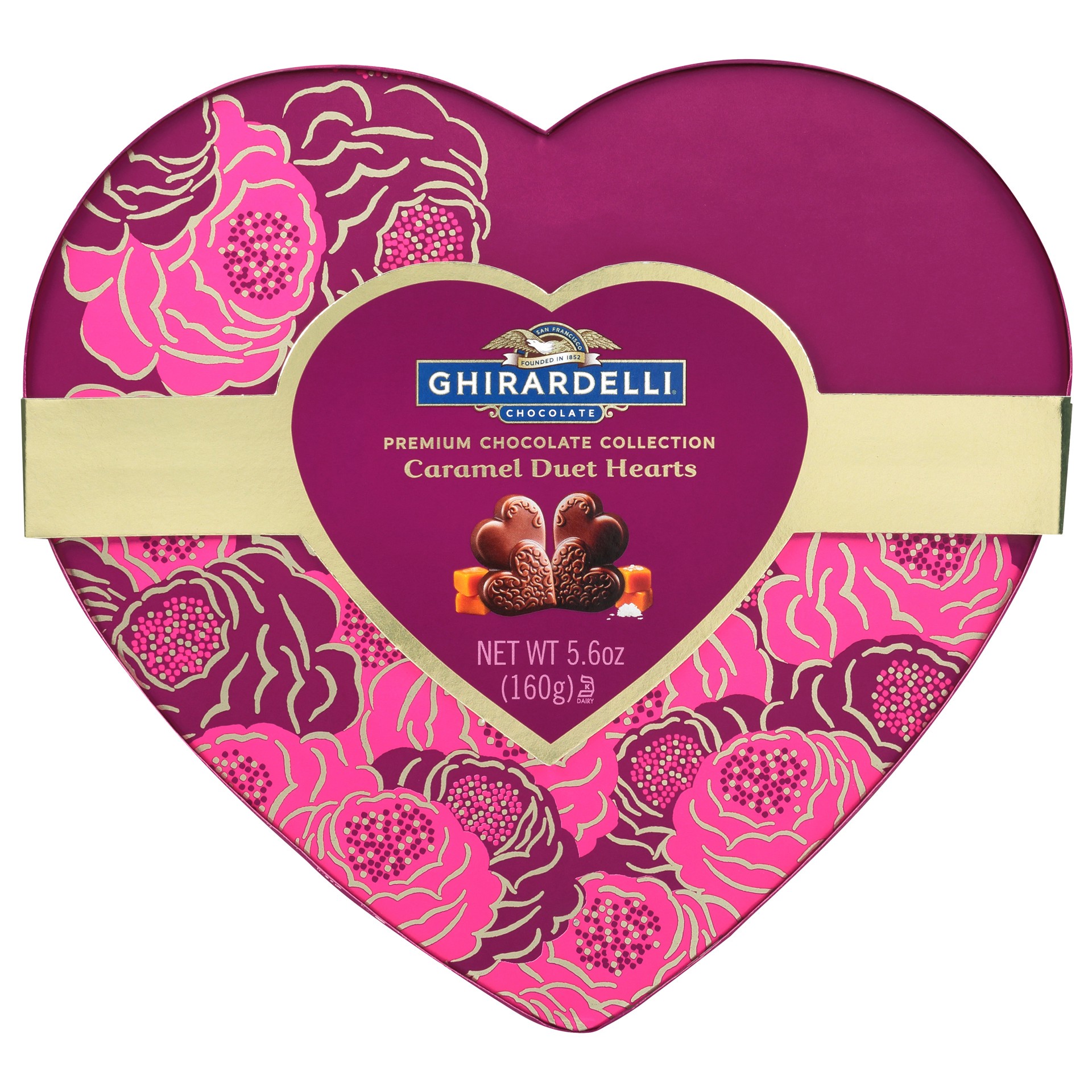 slide 1 of 4, Ghirardelli Assortment Caramel Duet Hearts, 5.6 oz