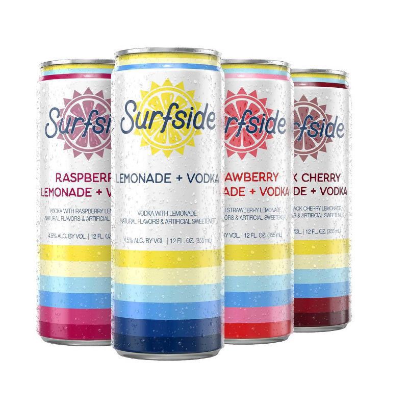 slide 5 of 6, Surfside Assorted Vodka Lemonade Pack 8 - 12 fl oz Cans, 8 ct