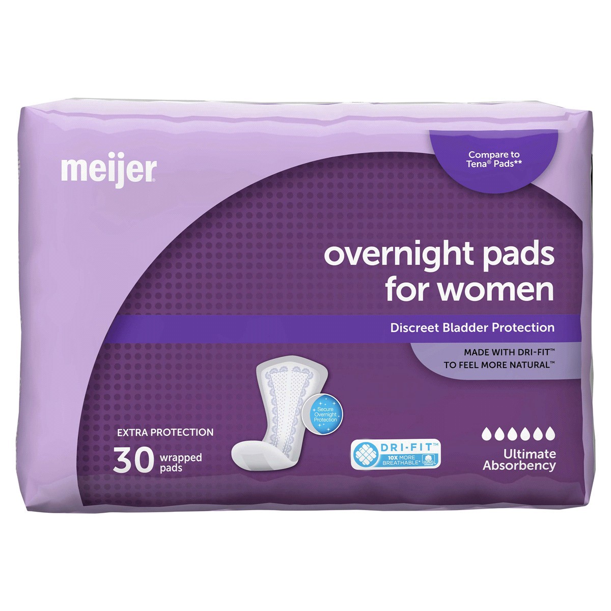 slide 13 of 21, Meijer Bladder Protection Pads, Ultimate Absorbency, 30 ct