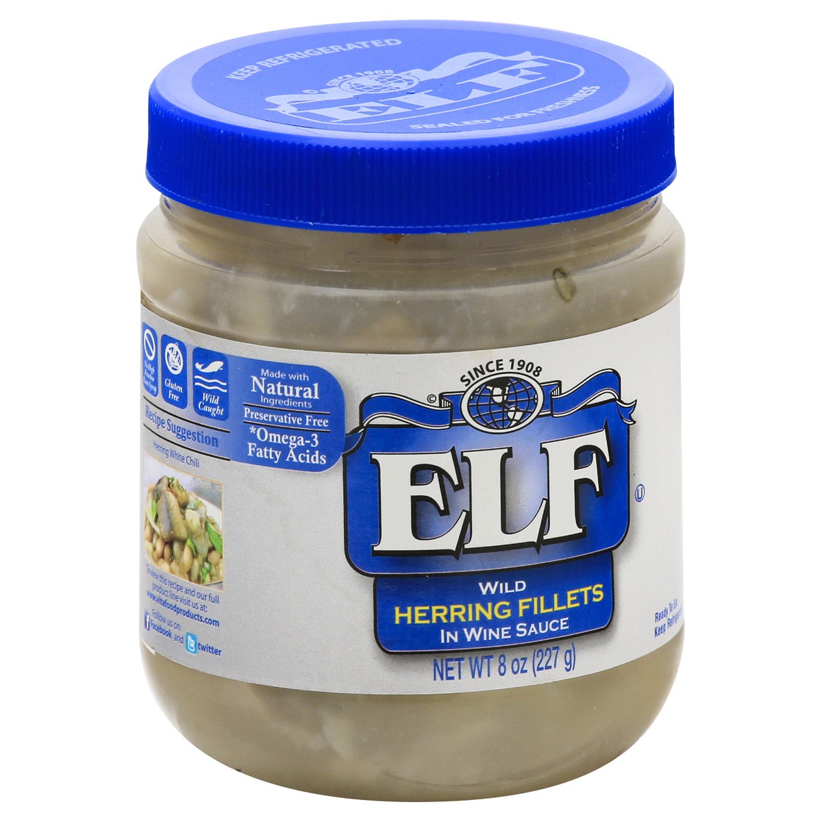 slide 5 of 13, e.l.f. Wild In Wine Sauce Herring Fillets 8 oz, 8 oz