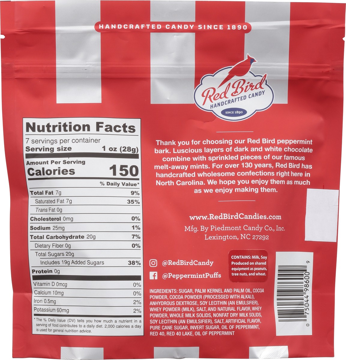 slide 6 of 9, Red Bird Original Recipe Peppermint Bark Candy 7.0 oz, 7 oz