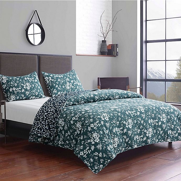 slide 1 of 1, Boston Traders Naomi Reversible King Quilt Set - Green, 3 ct