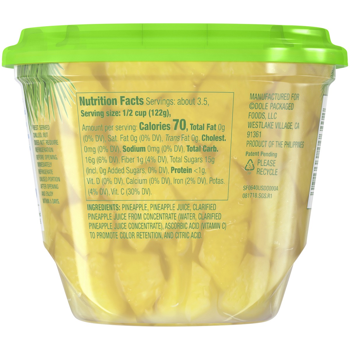 slide 2 of 9, Dole Pineapple Chunks in Pineapple Juice, 15 oz