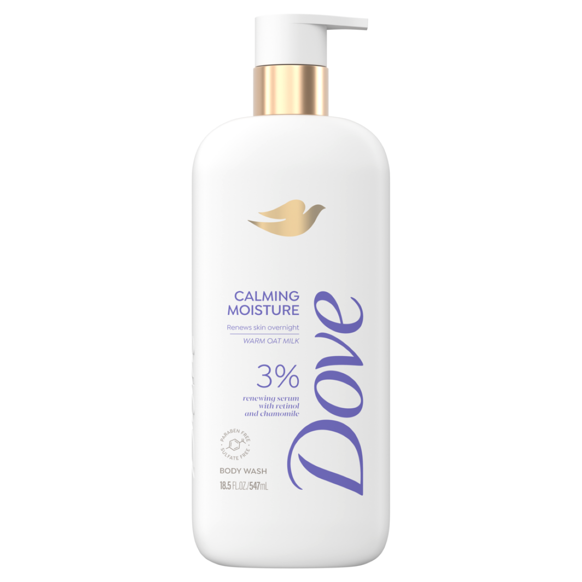 slide 10 of 21, Dove Bw Calming Moisture 4P 18.5Z/547Ml, 18.5 oz