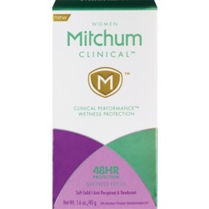 slide 1 of 1, Mitchum Women's Soft Solid Anti-Perspirant & Deodorant, Shower Fresh, 1.6 oz