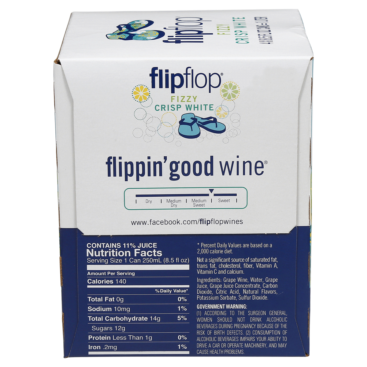 slide 4 of 7, flipflop Fizzy Crisp White Wine, 4 ct; 250 ml
