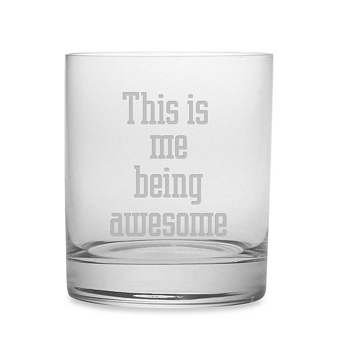 slide 1 of 2, Susquehanna Glass Etched Novelty Barware This is Me Being Awesome'' Rocks Glass'', 1 ct