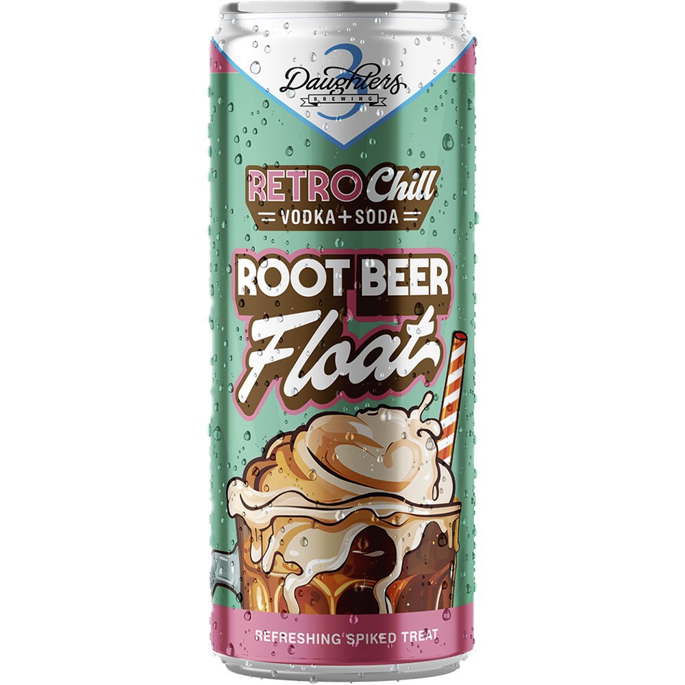 slide 1 of 1, 3 Daughters Vodka Soda Root Beer Float, 4 ct; 12 oz