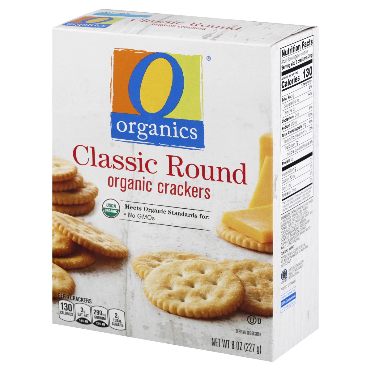 slide 3 of 9, O Organics Crackers, Organic, Classic Round, 8 oz