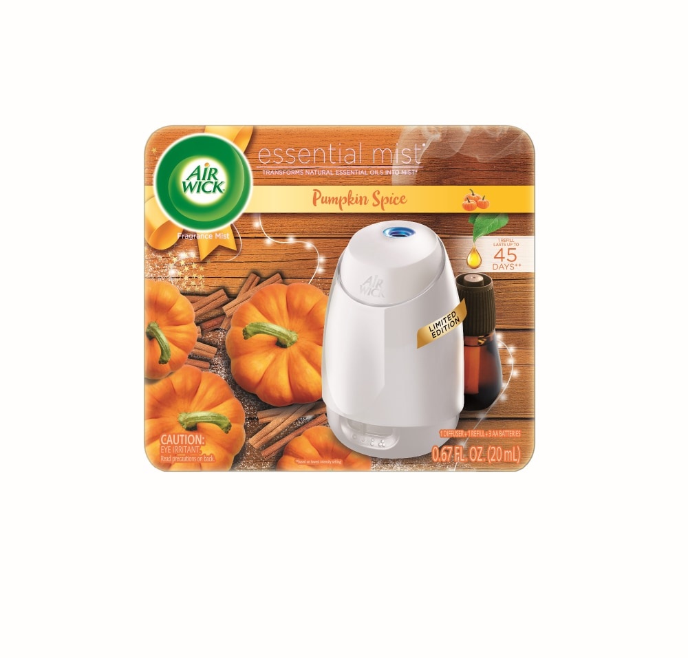 slide 1 of 1, Air Wick Essential Mist Pumpkin Spice Diffuser Starter Kit, 1 ct