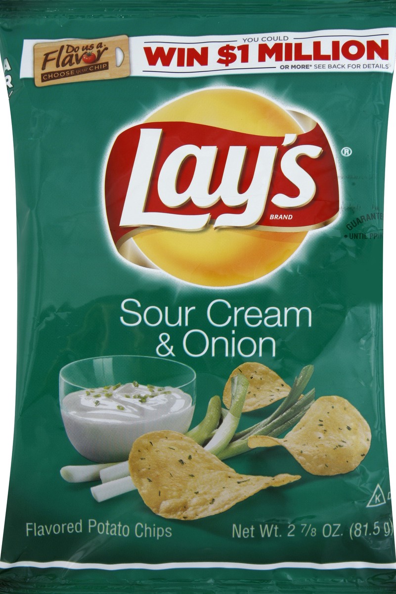 slide 5 of 6, Lay's Sour Cream & Onion Flavored Potato Chips, 2.87 oz