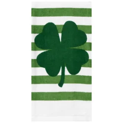 Meijer Corporate Seasonal Shamrock Stripe Green Fiber Reactive Kitchen Towel, 16 in x 25 in