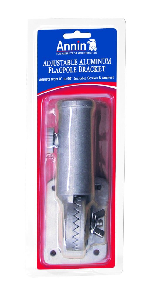 slide 2 of 2, Annin 1" Cast Aluminum Adjustable Flagpole Bracket, 1 in