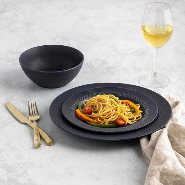 slide 1 of 1, Hy-Vee Seasons Infinity Dinnerware In Echo Blue, Set Of 12, 1 ct