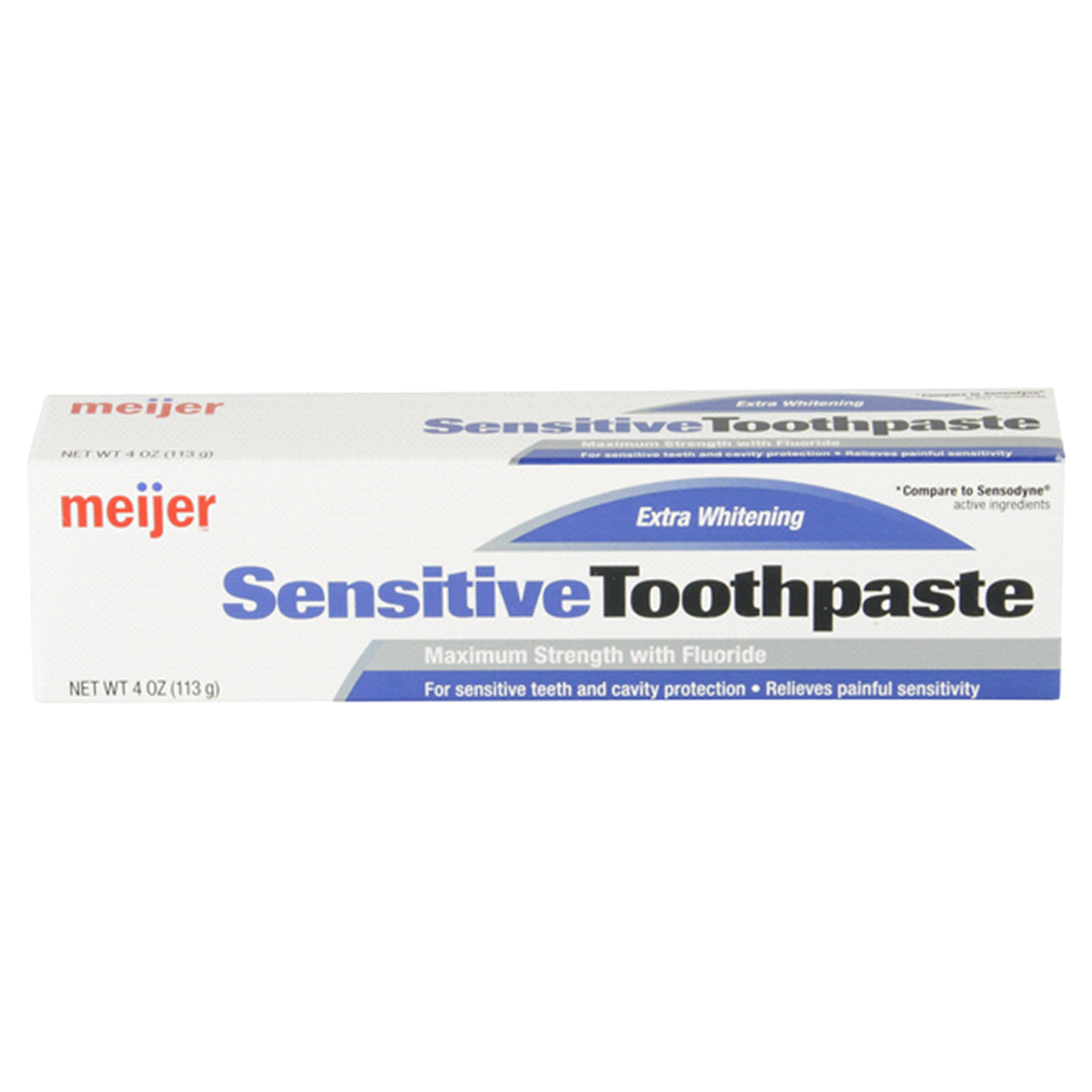 slide 1 of 3, Meijer Sensitive Toothpaste, Extra Whitening, 4 oz