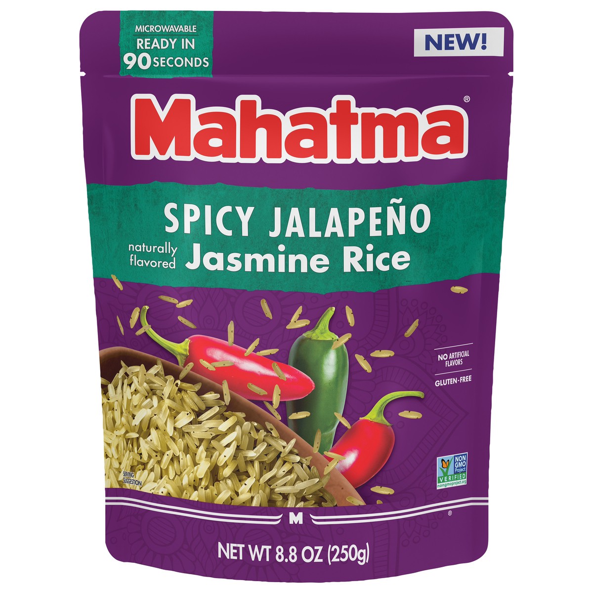slide 3 of 6, Mahatma Jasmine Rice, Spicy Jalapeno - 8.8 oz, 8.8 oz