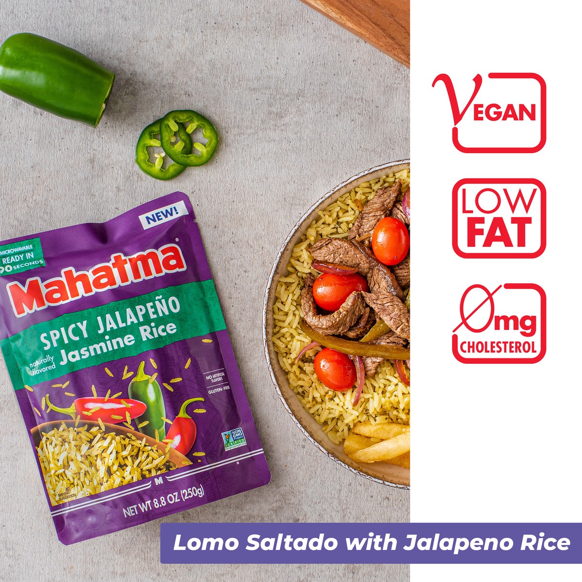 slide 4 of 6, Mahatma Jasmine Rice, Spicy Jalapeno - 8.8 oz, 8.8 oz