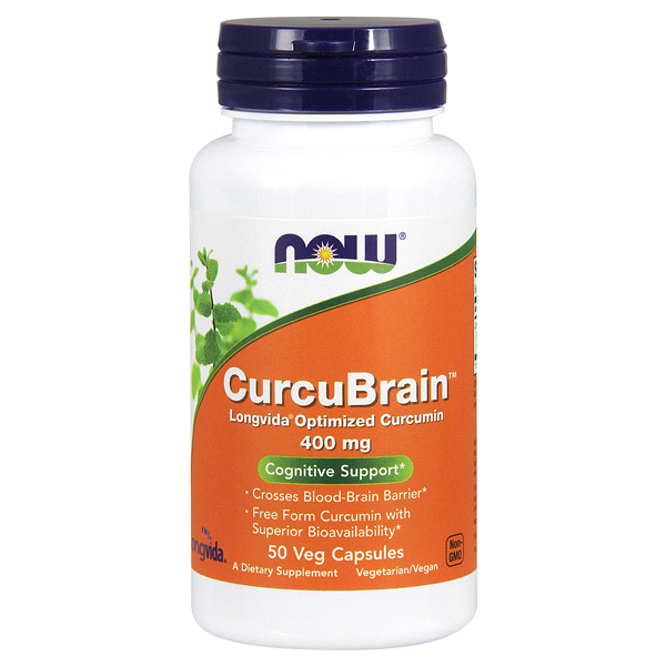 slide 1 of 1, Now Naturals CurcuBrain™ 400 mg - 50 Veg Capsules, 50 ct