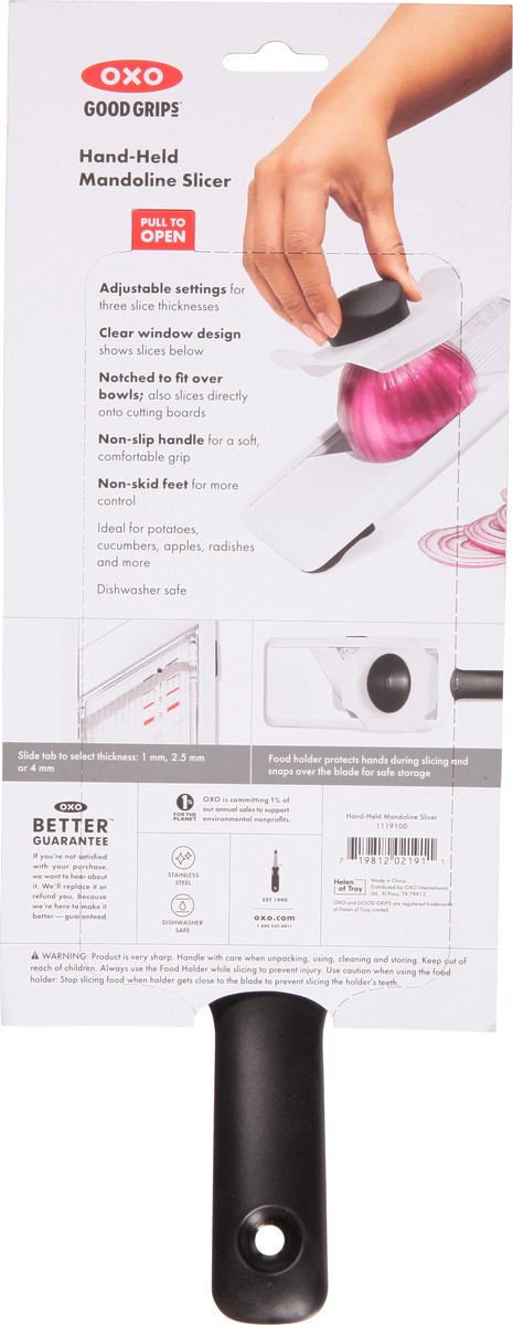 slide 6 of 11, OXO Good Grips Hand-Held Mandoline Slicer 1 ea, 11.5 in x 3.75 in x 0.5 in