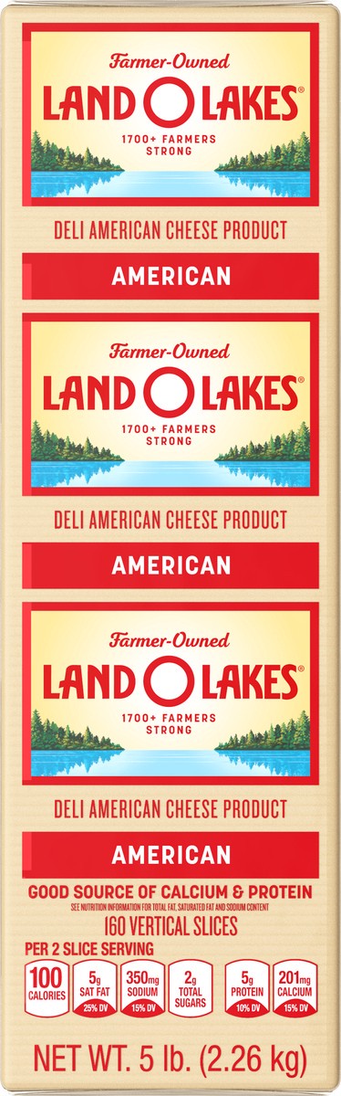 slide 5 of 7, Land O'Lakes Deli American Cheese Product 160 Slices, 160 ct