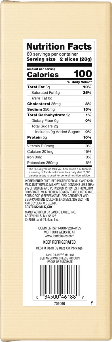 slide 7 of 7, Land O'Lakes Deli American Cheese Product 160 Slices, 160 ct