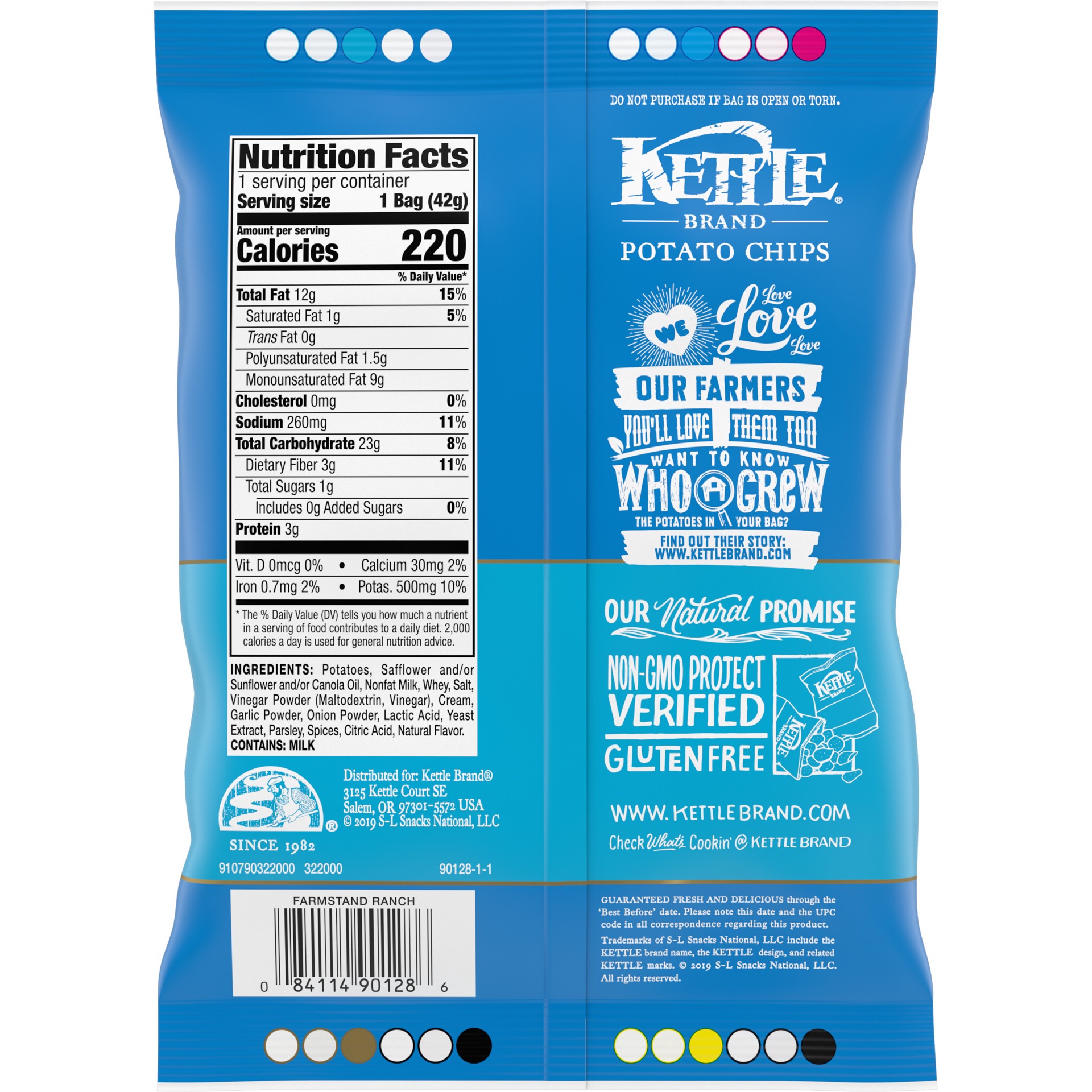 slide 4 of 5, Kettle Brand Potato Chips, Farmstand Ranch Kettle Chips, 1.5 Oz, 1.5 oz