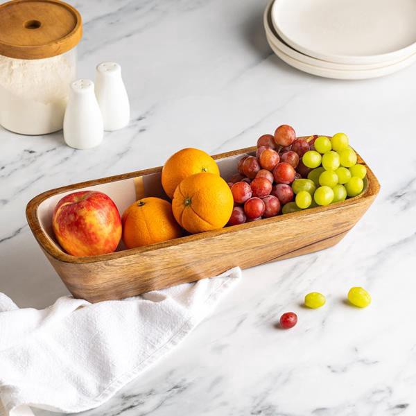 slide 1 of 1, Hy-Vee Seasons 16 In. Enameled Wood Serving Tray, 1 ct