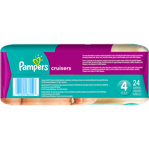 slide 3 of 33, Pampers Cruisers Jumbo Pack Diapers Size 4, 24 ct