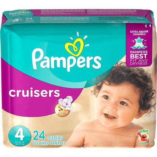 slide 5 of 33, Pampers Cruisers Jumbo Pack Diapers Size 4, 24 ct