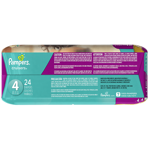 slide 7 of 33, Pampers Cruisers Jumbo Pack Diapers Size 4, 24 ct