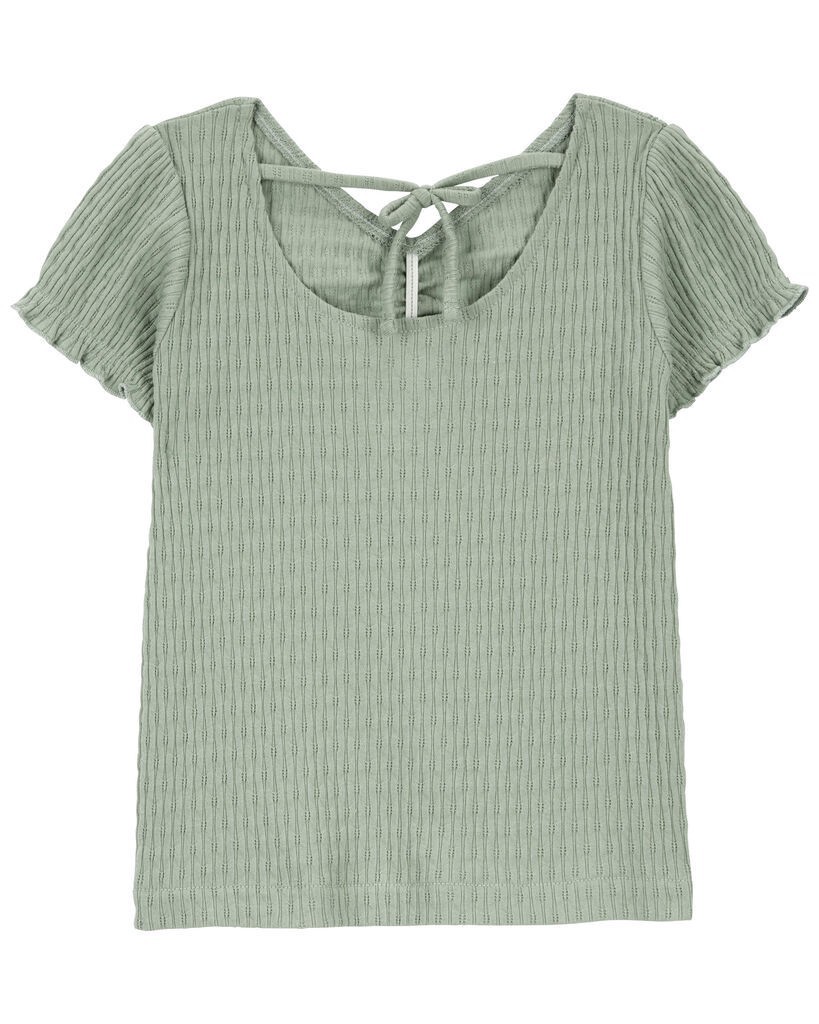 slide 2 of 3, Oshkosh Baby Textured Smocked Open Back Top Moss Green 24M, 1 ct