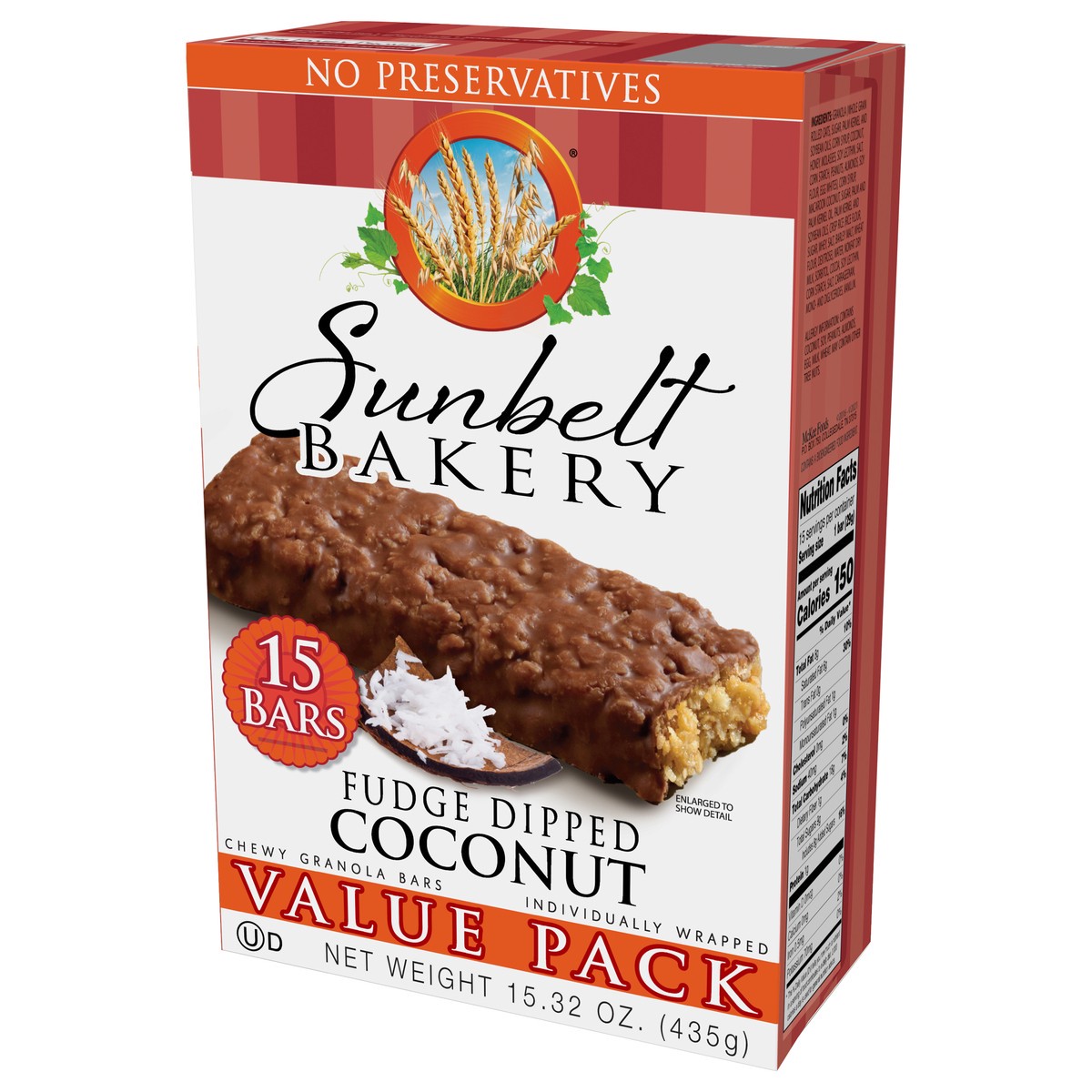 slide 3 of 9, Sunbelt Bakery Value Pack Chewy Fudge Dipped Coconut Granola Bars 15 15 ea Box, 15 ct