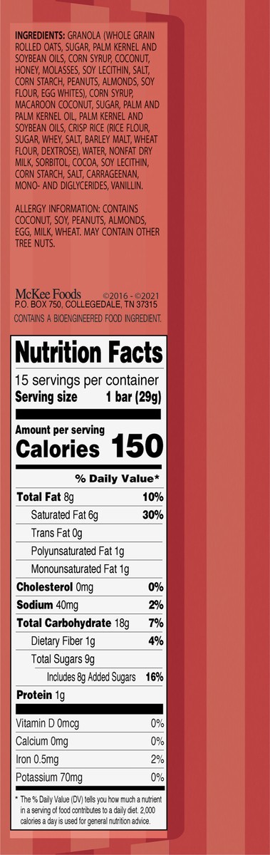 slide 8 of 9, Sunbelt Bakery Value Pack Chewy Fudge Dipped Coconut Granola Bars 15 15 ea Box, 15 ct