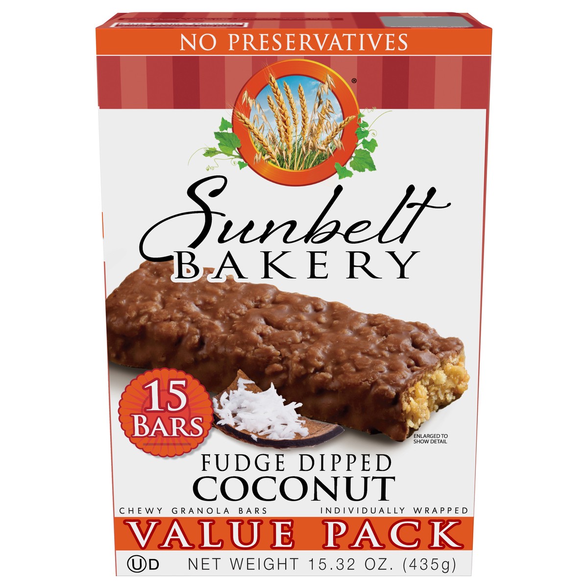 slide 1 of 9, Sunbelt Bakery Value Pack Chewy Fudge Dipped Coconut Granola Bars 15 15 ea Box, 15 ct