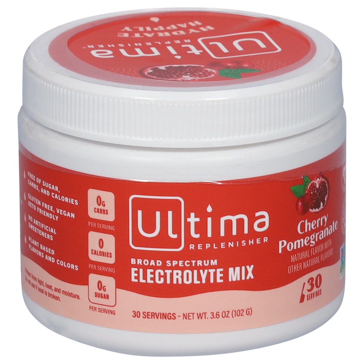 slide 2 of 9, Ultima Replenisher Broad Spectrum Cherry Pomegranate Electrolyte Mix 3.6 oz, 3.6 oz