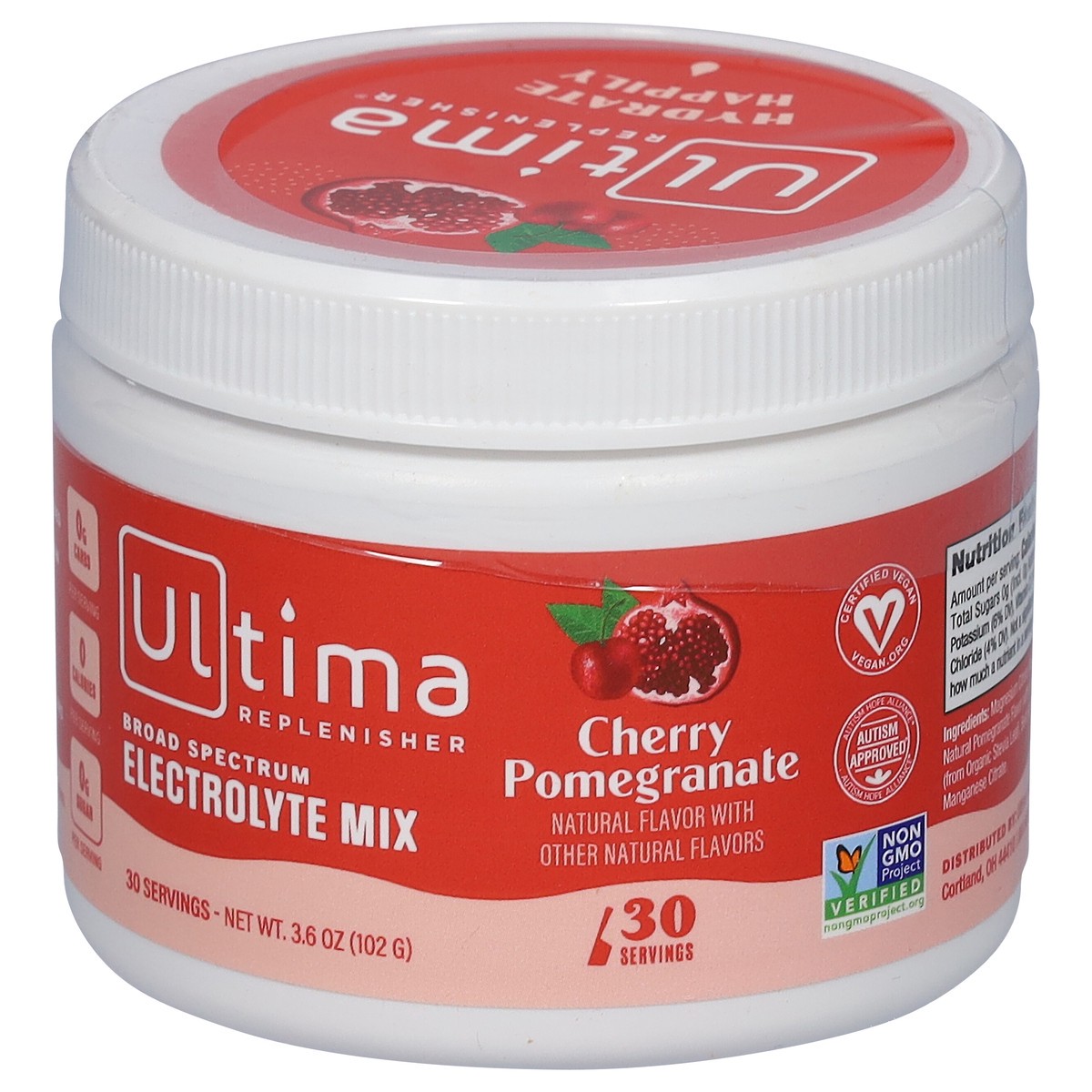 slide 3 of 9, Ultima Replenisher Broad Spectrum Cherry Pomegranate Electrolyte Mix 3.6 oz, 3.6 oz