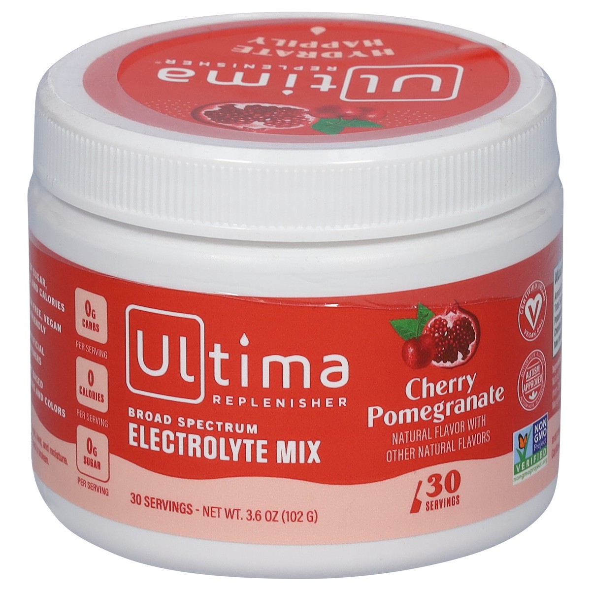 slide 1 of 9, Ultima Replenisher Broad Spectrum Cherry Pomegranate Electrolyte Mix 3.6 oz, 3.6 oz
