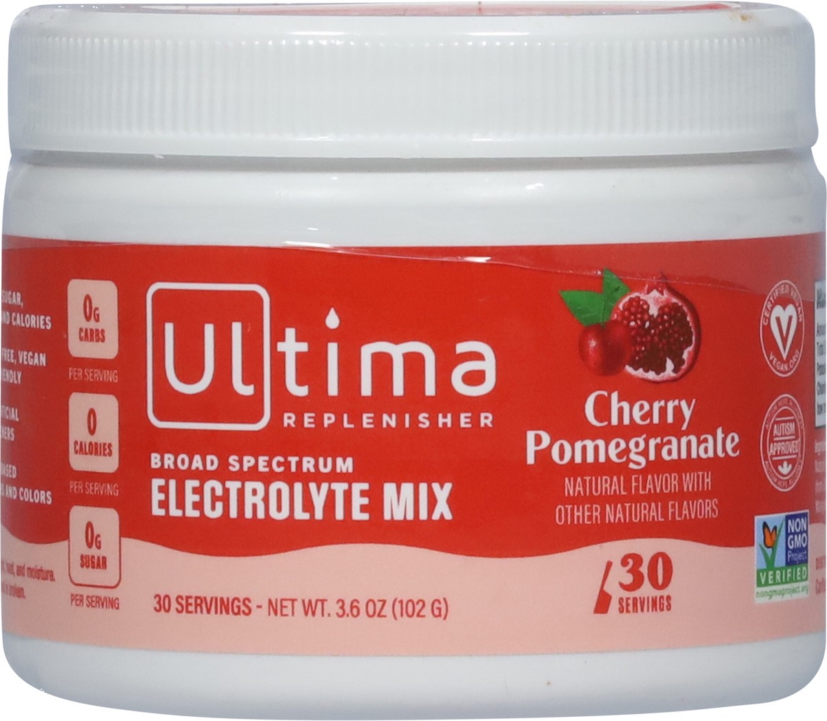 slide 6 of 9, Ultima Replenisher Broad Spectrum Cherry Pomegranate Electrolyte Mix 3.6 oz, 3.6 oz