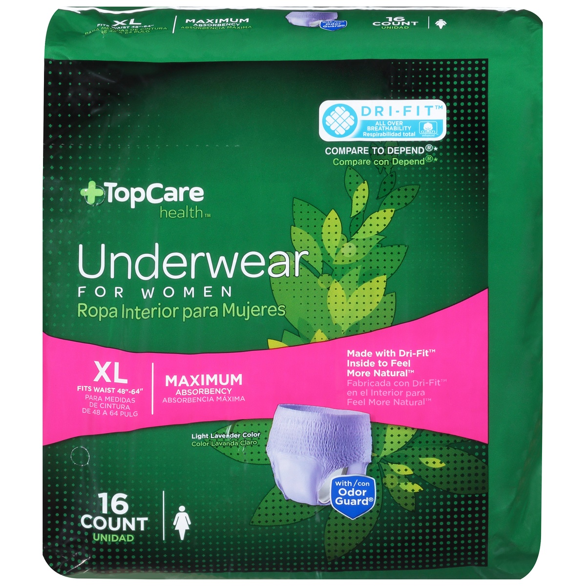 slide 1 of 1, TopCare Underwear For Women Max Absorb Extra Large, 16 ct