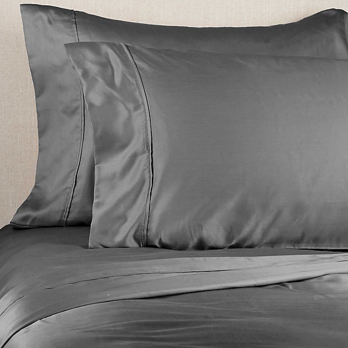 slide 1 of 1, Brookstone BioSense 500-Thread-Count Tencel King Pillowcase Set - Charcoal, 1 ct