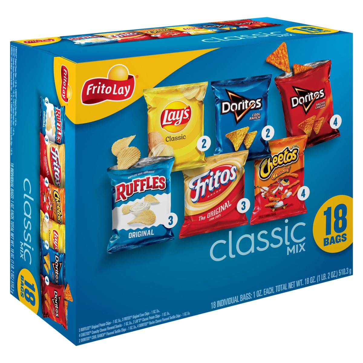 slide 2 of 11, Frito-Lay Classic Mix Variety Pack Chips, 18 ct