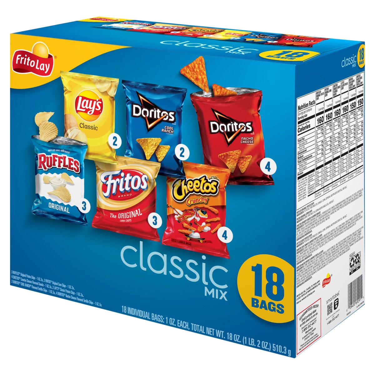 slide 3 of 11, Frito-Lay Classic Mix Variety Pack Chips, 18 ct