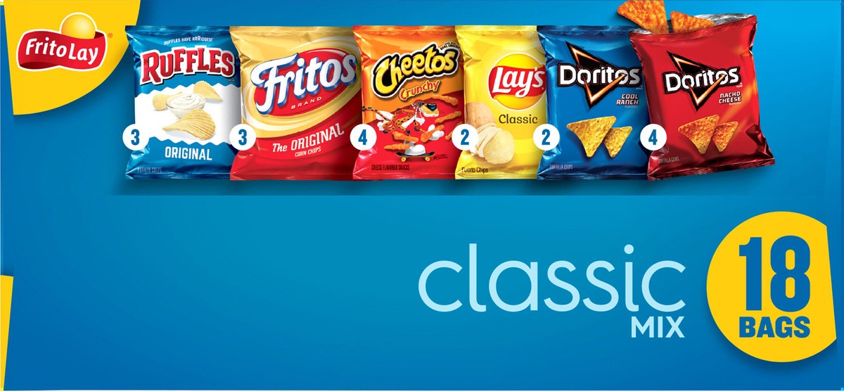 slide 6 of 11, Frito-Lay Classic Mix Variety Pack Chips, 18 ct